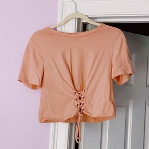Forever21 Cropped Front Tie Tee